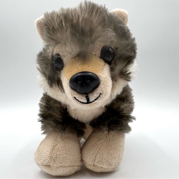 Wild Republic Timber Wolf Cub Stuffed Plush Animal 8 inch Long Grey and Tan CUTE - Picture 7 of 9